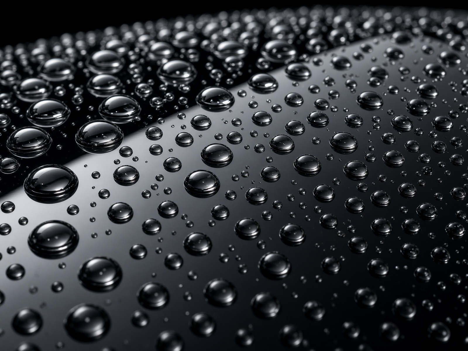 Water beading on a ceramic-coated vehicle hood