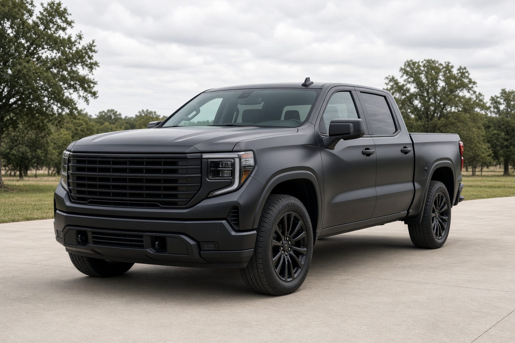 Hood and fender paint protection film on a pickup